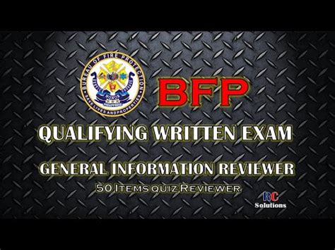 BFP QUALIFYING WRITTEN EXAMINATION 2023 .